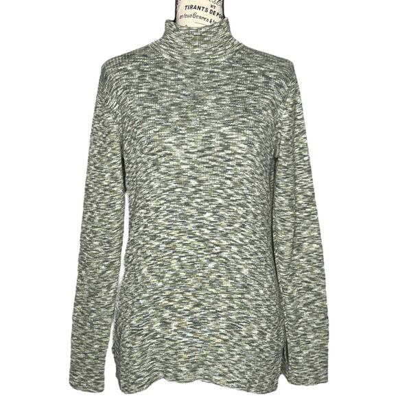 Market & Spruce SMALL Rhea Spacedye Mock Neck Rib Sweater - Stitch Fix Pullover - Picture 1 of 13